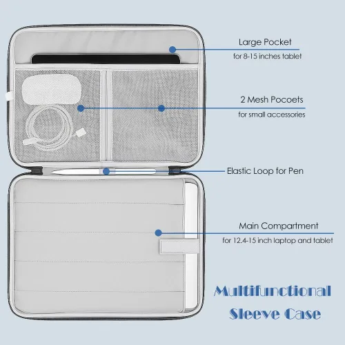 Vista 3 de ProElife Funda para MacBook Air de 15 pulgadas M5 M4, mango retráctil Negro