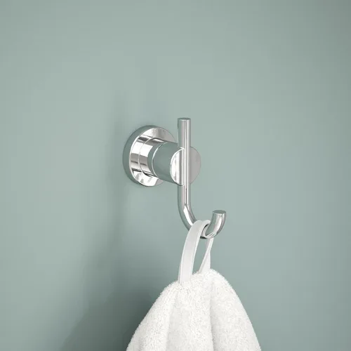 Vista 2 de Delta NIC35-PC Nicoli - Accesorio de baño con gancho doble para toallas en cromo pulido
