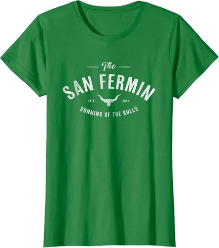 Vista 41 de The Running of the Bulls" - Pamplona Gift - Camiseta San Fermin, Rojo, S Asfalto