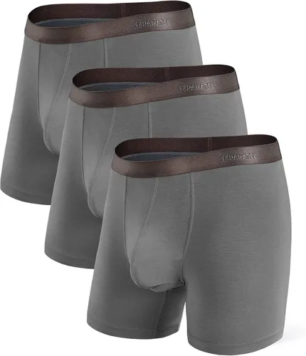 Vista 9 de Separatec - Calzoncillos tipo bóxer para hombres con bolsillo, de rayón de bambú que absorbe la humedad, ropa interior transpirable para hombres A1