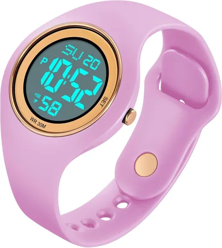 Vista 8 de Reloj deportivo digital para hombres y mujeres, reloj de pulsera LED con pantalla de doble hora, impermeable, unisex, diseño negro, para uso diario
