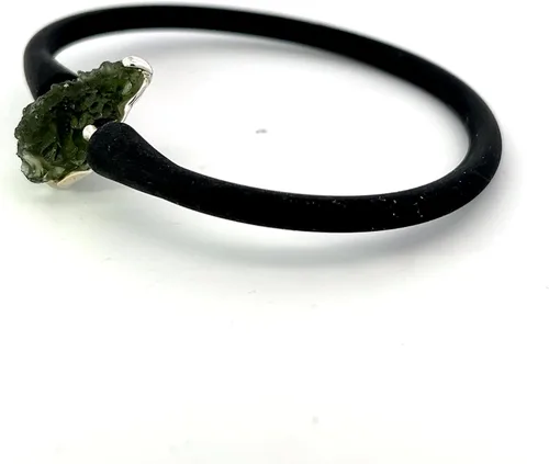 Vista 3 de Pulsera de piedra moldavita de Stones Desire, Vidrio