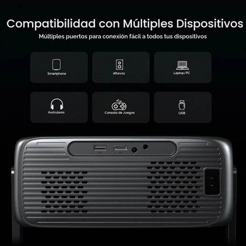 Vista 9 de HAPPRUN Proyector de película inteligente incorporado de Google TV de 2500 Gris espacial