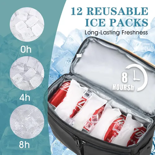 Vista 2 de Scothen Mochila Enfriadora con Doble Cubierta y 12 Paquetes de Hielo - Mantiene 36 Latas Frías por Hasta 24 Horas - Mochila Enfriadora Aislada
