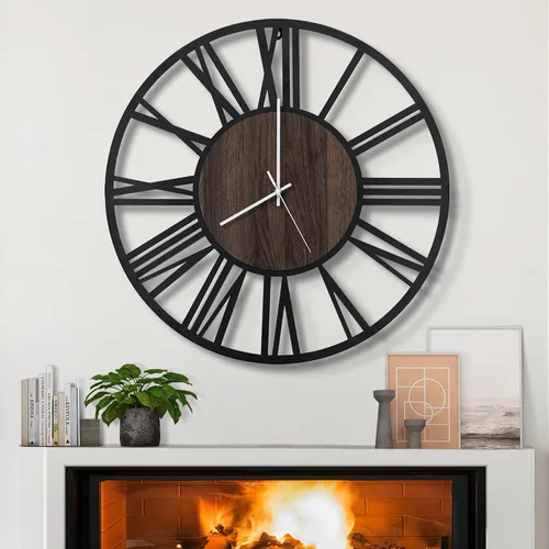 Vista 10 de LEIKE Relojes de Pared Grandes, Silenciosos, Sin Tictac, Funcionan con Baterías, Rústico Redondo Moderno Gran Reloj de Pared de Madera para Sala