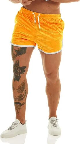Vista 6 de Ouber Pantalones cortos ajustados para hombre, culturismo, entrenamiento, gimnasio, correr, pantalones cortos de levantamiento ajustados