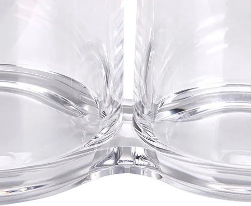 Vista 4 de Hipiwe - Bastoncillo de algodón acrílico transparente y soporte para bolas con 2 ranuras para Q-tip Estuche organizador redondo de algodón Q-tip