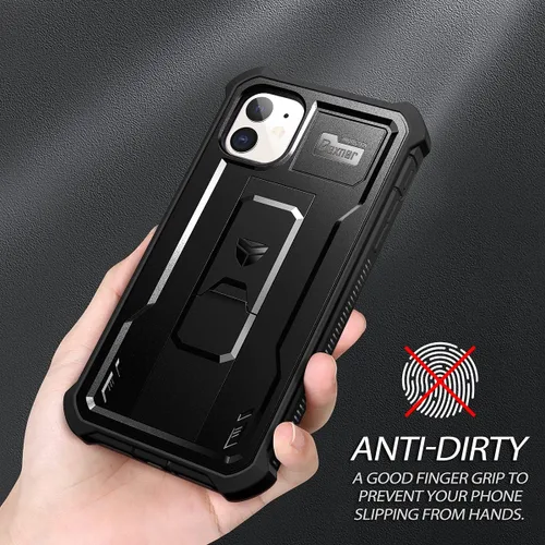 Vista 2 de Dexnor Funda para iPhone 11, [Protector de pantalla y soporte integrados] Protección de grado militar resistente a prueba de golpes, 6.1 pulgadas
