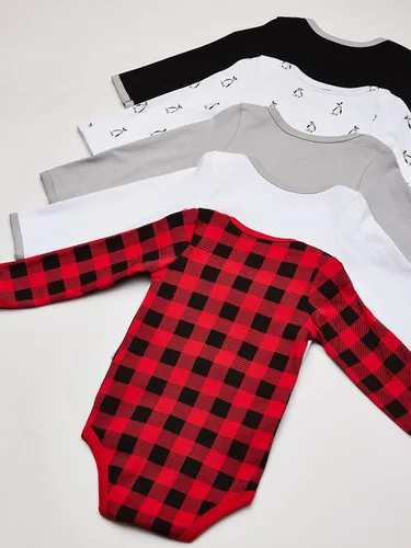 Vista 83 de Hudson Baby baby-boys Cotton Long-sleeve Bodysuits 5-pack