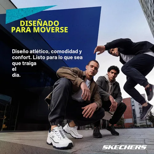 Vista 9 de Skechers Afterburn E'lite Grill Corporal - Zapatos sin cordones para hombre Blanco/azul marino