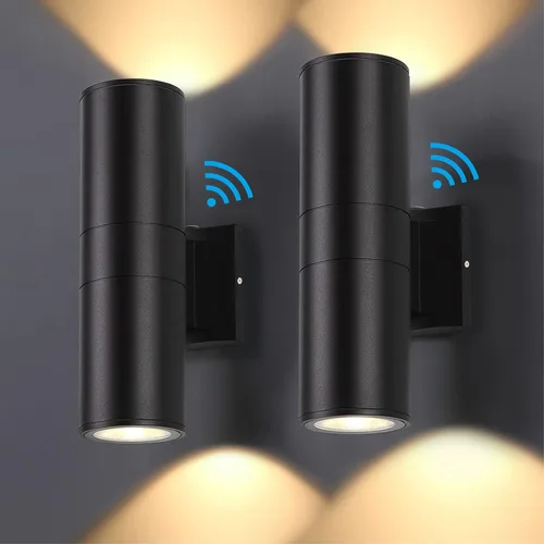 Vista 9 de DAKAFUL 5CCT - Luces de pared regulables para exteriores, paquete de 2 unidades, 3000 K, 5000 K, 6000 K, cilindro LED integrado, luz de aluminio
