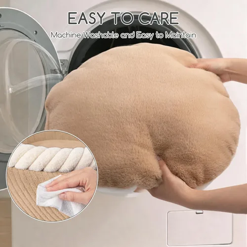 Vista 7 de Hollypet Cama redonda para gatos, camas pequeñas para perros con cojín Avena y blanco