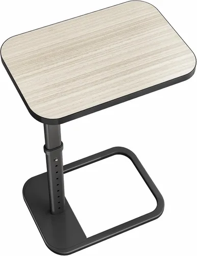 Vista 18 de Kitstorack - Bandeja/mesa de TV, altura ajustable y esquinas metálicas redondeadas, mesa para aperitivos para sofá, cama, silla, sala de estar, mesa