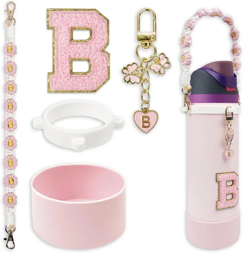 Vista 95 de SITKOL Juego de Monogramas Bonitos de Silicona Compatible con Botella de Agua Owala 24 oz, 32 oz, 40 oz - Accesorios Perfectos con la Letra Owala