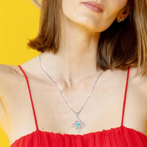 Vista 55 de Collar de pentagrama de plata de ley con triple luna, diosa celta, nudo celta, nudo de brujas, Ankh, sol y luna, Hécate, lilith, Santa Muerte