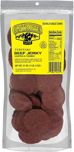 Vista 9 de Old Trapper Double Eagle Cecina de Res, sabor picante y caliente, paquete de 21 onzas, snacks de carne ahumada en madera natural, 10 gramos