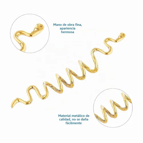 Vista 7 de FRDTLUTHW Joyas de pelo de serpiente dorada para trenzas, decoración de cabello de Halloween, accesorios de rastas para mujeres