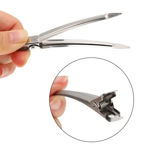 Vista 6 de Hicarer Pinzas de metal de 3.5 pulgadas para rizos, pinzas de corte de pico de pato (24 piezas)