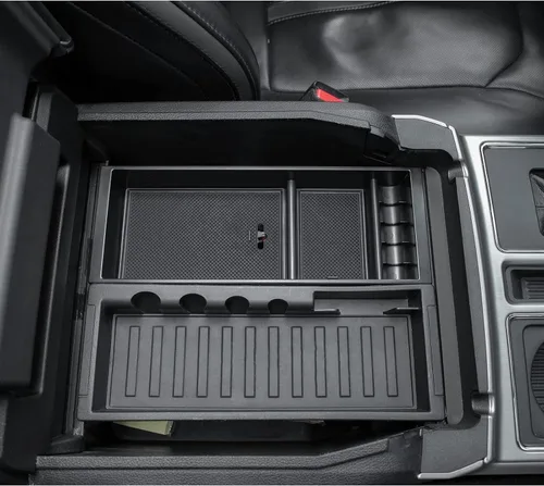 Vista 6 de JDMCAR Compatible con Accesorios Ford F150 (2015-2020) /F250 F350 F450 (2017-2022) / Expedition 2018-2022 Organizador de Consola Central, Caja