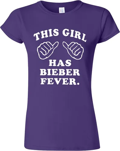 Vista 2 de This Girl Has Bieber Fever Junior - Camiseta morada