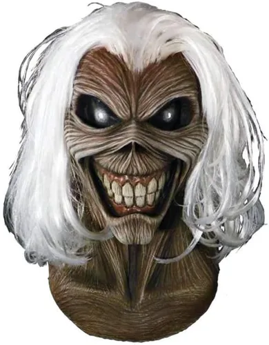 Vista 3 de Loftus Trick Or Treat Studios Iron Maiden Killers Máscara de cabeza completa, gris, blanco, talla única
