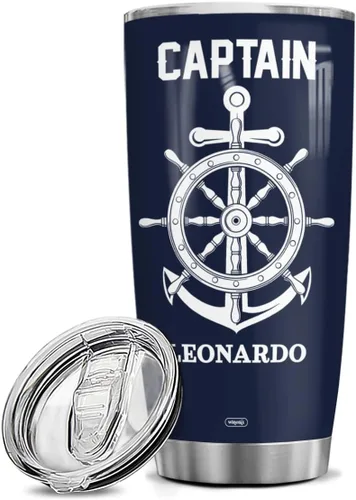 Vista 14 de winorax Vaso de capitán personalizado de 20 onzas, 30 onzas, acero inoxidable, aislado, taza de viaje para café, con tapa, cumpleaños, Navidad, Día
