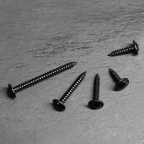 Vista 4 de Tornillos de madera negra, #8-32 Kit surtido de tornillos de 155 piezas Phillips modificada cabeza de armadura de madera tornillos de metal rápido