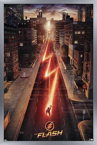 Vista 15 de Trends International DC Comics TV - The Flash - Póster de pared de una hoja de calle, 14.725 x 22.375 pulgadas, versión enmarcada de madera