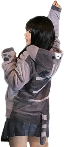 Vista 11 de Coriresha - Sudadera con capucha para niños, estilo perro, con orejas de perro en 3D y cola de perro, manga larga