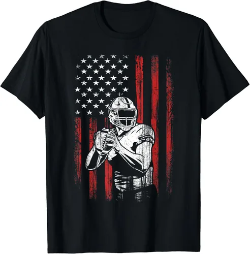Vista 2 de Camiseta de regalo del equipo de fútbol americano para hombres y niños, Negro