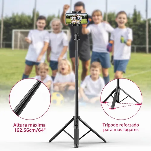 Vista 7 de ULANZI SK-03 Trípode selfie stick, trípode de 64" profesional y estable para teléfono inteligente/cámara de acción, soporte de teléfono extensible