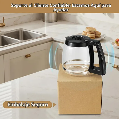 Vista 7 de Reemplazo de jarra de café de vidrio para 12 tazas compatible con Cuisinart