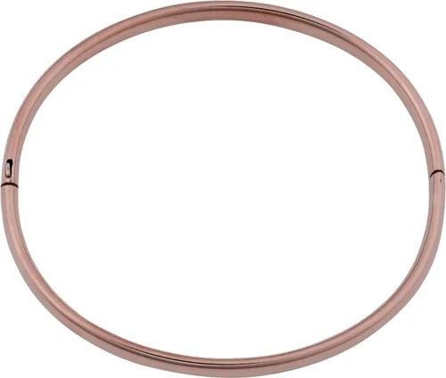 Vista 2 de Kooljewelry Pulsera con bisagras de oro rosa de 14 quilates de alto pulido de 0.157 in