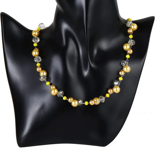 Vista 5 de Collar corto de turquesa con cuentas para mujer, joyería de moda con perlas y cuentas de cristal, regalos de cumpleaños para mujer