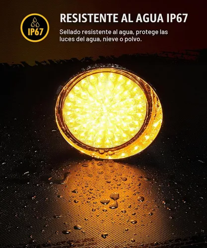 Vista 4 de Partsam 1 par de luces de circulación diurna de reemplazo para Freightliner Century 1996-2005, ámbar 61 LED/Lente transparente
