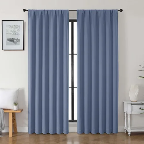 Vista 90 de Gwine Cortinas opacas para dormitorio, 54 pulgadas de largo, paneles de cortina de ventana con aislamiento térmico y reducción de ruido, cortinas
