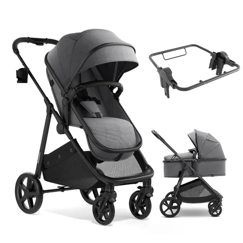 Vista 9 de Mompush Wiz - Cochecito 2 en 1 con adaptador Chicco, asiento reversible Caqui
