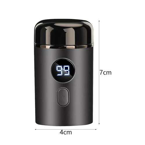 Vista 3 de Almencla Afeitadora de viaje para hombre, afeitadora portátil extraíble, mini afeitadora para regalos del día del padre, recortar uso en automóvil