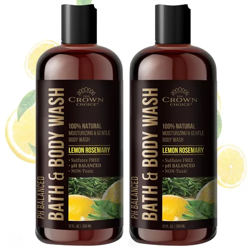 Vista 8 de Gel de baño natural para mujeres, hombres y niños, limón orgánico, 12 onzas, pH 5.5, mejor equilibrio de pH, jabón líquido para todo