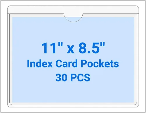 Vista 135 de 30 PCS Clear Self Adhesive Plastic Label Pockets, Top Loading Business & Library Index Card Holders, Peel and Stick Sleeves for Storage Bins, Totes