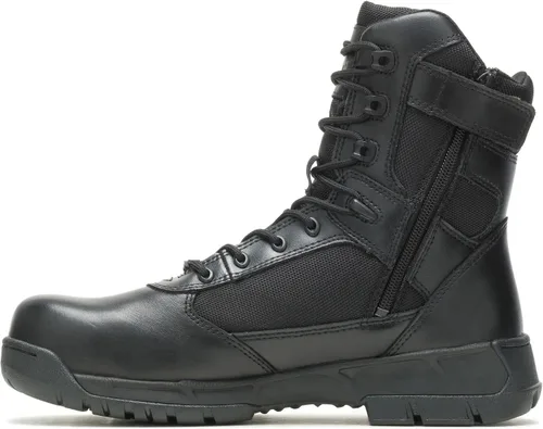 Vista 3 de Bates Botas tácticas deportivas 2 altas con cremallera compuesta para hombre, botas militares y tácticas, Negro