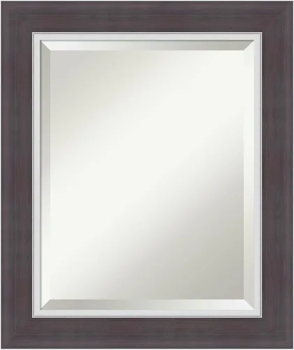 Vista 7 de Amanti Art Espejo de baño marrón para sobre lavabo, espejo rectangular de 24x20 Caleb Brown para tocador, marco rústico pequeño de estilo campestre