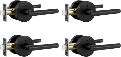 Vista 53 de Goldenwarm Juego de cerraduras negras para puerta exterior con cerrojo, aleación de zinc con llave igual con cerrojo de seguridad, manija de puerta