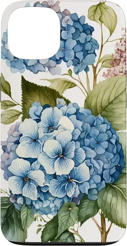 Vista 7 de Watercolour Vintage Blue Hydrangea with Flower Flower Case for iPhone 17