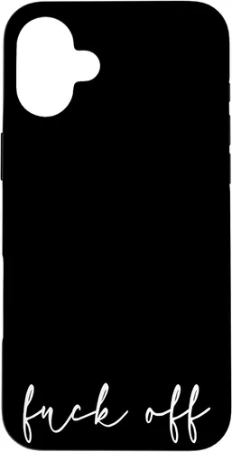 Vista 23 de Fuck Off - Carcasa para iPhone 17, diseño bohemio, con marco dorado, elegante y cursivo