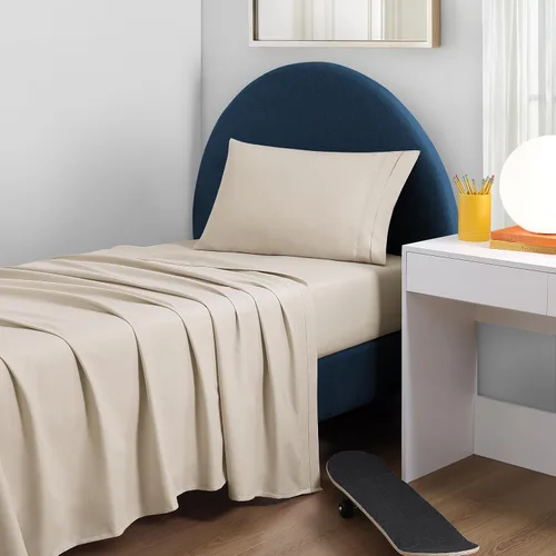 Vista 2 de Casual Living Juego de sábanas tamaño individual, microfibra refrescante, 3 piezas, color beige