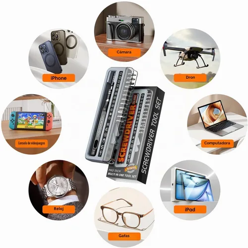 Vista 6 de ANVANNA Juego de destornilladores de precisión electrónica de 32 piezas para iPhone, MacBook, computadora, laptop, PC, tableta, PS4, Xbox, Nintendo