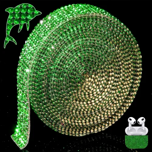 Vista 11 de Cinta de Cristal Brillante con Diamantes de Imitación Autoadhesiva para Planchar DIY con Purpurina Pegatinas de Diamantes para Manualidades Negro