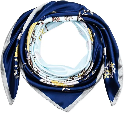 Vista 113 de corciova - Bufanda cuadrada grande para mujer, diadema sedosa para cabello rizado, lazo para dormir por la noche, bandana a la moda, 35 x 35