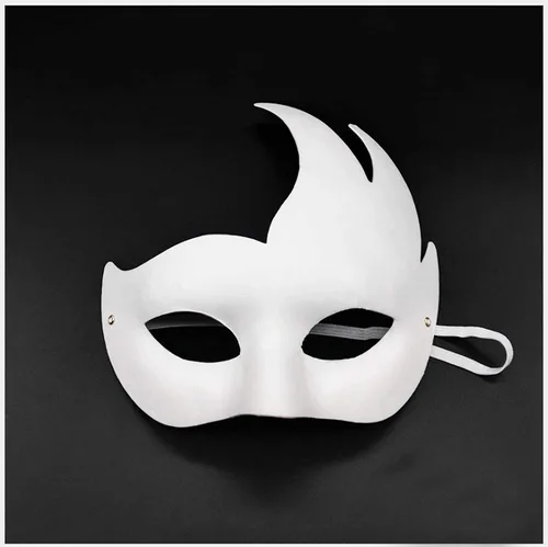 Vista 6 de 14 máscaras blancas de papel de media cara, máscaras de Mardi Gras, máscara pintable en blanco para fiesta de Halloween